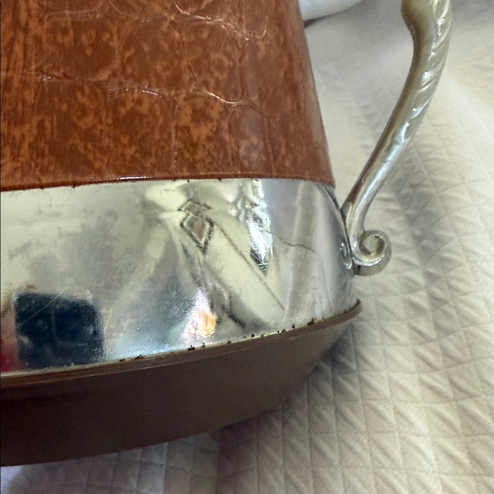 Rare Vintage Mermaid and faux crocodile leather ice bucket barware. - Picture 9 of 12